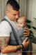 Fascia portabebè, tessitura spina di pesce (100% cotone) - LITTLE HERRINGBONE OMBRE GREY - taglia XS #babywearing