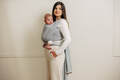 Tragetuch, Fischgrätmuster (100% Baumwolle) - LITTLE HERRINGBONE GRAU - Größe S #babywearing