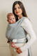 Tragetuch, Fischgrätmuster (100% Baumwolle) - LITTLE HERRINGBONE GRAU - Größe S #babywearing