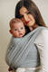 Tragetuch, Fischgrätmuster (100% Baumwolle) - LITTLE HERRINGBONE GRAU - Größe S #babywearing
