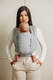 Tragetuch, Fischgrätmuster (100% Baumwolle) - LITTLE HERRINGBONE GRAU - Größe S #babywearing