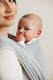 Tragetuch, Fischgrätmuster (100% Baumwolle) - LITTLE HERRINGBONE GRAU - Größe S #babywearing