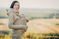 Fleece Babywearing Sweatshirt - size S - cafe latte with Little Herringbone Imagination (grade B) #babywearing