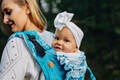 Onbuhimo de Lenny, taille standard, jacquard, (51% Coton, 30% Laine Mérinos, 10% Soie, 5% Cachemire, 4% Fil Métallisé) - SYMPHONY - ICY #babywearing