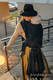 Baby Wrap, Jacquard Weave (59% cotton, 41% merino wool) - PEACOCK'S TAIL - PITCH BLACK - size M (grade B) #babywearing