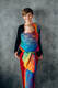 Żakardowa chusta do noszenia dzieci, bawełna - TĘCZOWY LOTOS - rozmiar XS #babywearing