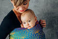 Żakardowa chusta do noszenia dzieci, bawełna - TĘCZOWY LOTOS - rozmiar XS #babywearing