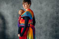 Żakardowa chusta do noszenia dzieci, bawełna - TĘCZOWY LOTOS - rozmiar XS #babywearing