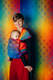 Żakardowa chusta do noszenia dzieci, bawełna - TĘCZOWY LOTOS - rozmiar XS #babywearing