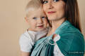 Fascia ad anelli, tessitura spina di pesce (100% cotone), spalla aperta - LITTLE HERRINGBONE OMBRE GREEN - taglia standard 1.8m #babywearing