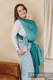 Chusta do noszenia dzieci, tkana splotem jodełkowym, bawełna - MAŁA JODEŁKA OMBRE ZIELEŃ - rozmiar XS (drugi gatunek) #babywearing