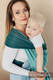 Chusta do noszenia dzieci, tkana splotem jodełkowym, bawełna - MAŁA JODEŁKA OMBRE ZIELEŃ - rozmiar XS (drugi gatunek) #babywearing