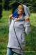 Asymmetrischer Pullover - Graue Melange mit Peacock's Tail Fantas - Größe XXL #babywearing