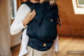LennyPreschool Carrier, Preschool Size, jacquard weave (59% cotton, 41% merino wool) - PEACOCK'S TAIL - PITCH BLACK #babywearing