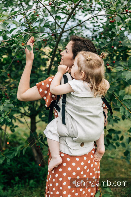 LennyPreschool Carrier, Preschool Size, jacquard weave 100% linen - ARROW - WHISPER #babywearing