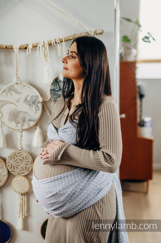 Zestaw na Baby Shower - Żakardowa chusta do noszenia dzieci - LITTLE LOVE - DESTINY i Miś z pieluszki #babywearing