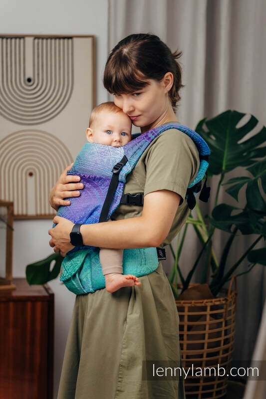LennyLight Tragehilfe, Größe Standard, Jacquardwebung, 100% Baumwolle - PEACOCK’S TAIL - FANTASY #babywearing