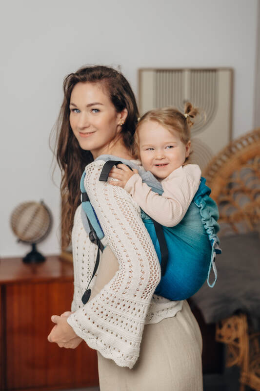 Lenny Buckle Onbuhimo PRO baby carrier, preschool size, broken-twill weave (100% cotton) - AIRGLOW #babywearing
