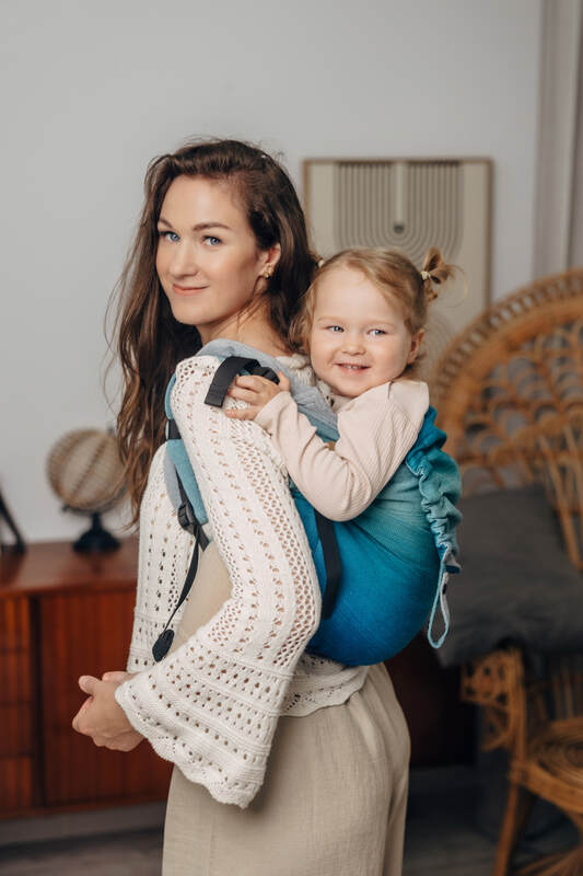 Lenny Buckle Onbuhimo PRO baby carrier, preschool size, broken-twill weave (100% cotton) - AIRGLOW #babywearing