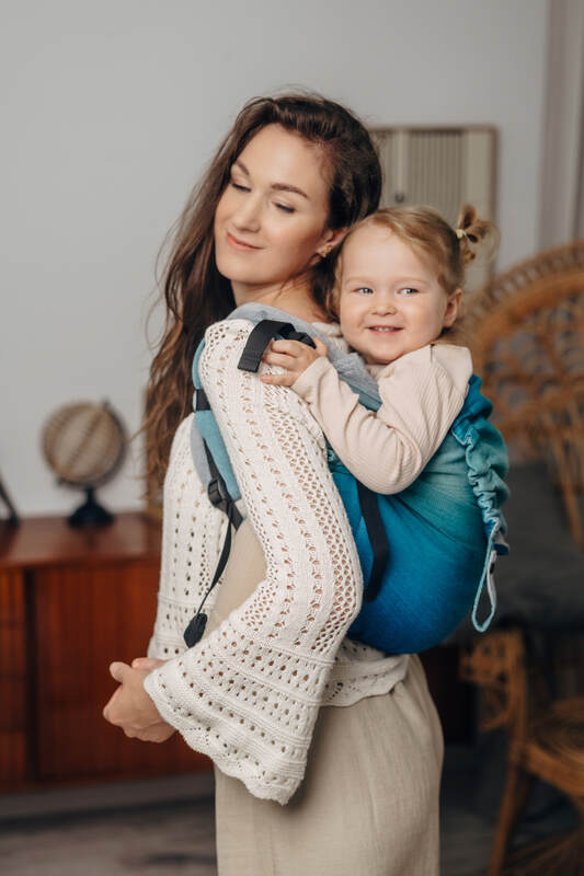 Lenny Buckle Onbuhimo PRO baby carrier, preschool size, broken-twill weave (100% cotton) - AIRGLOW #babywearing