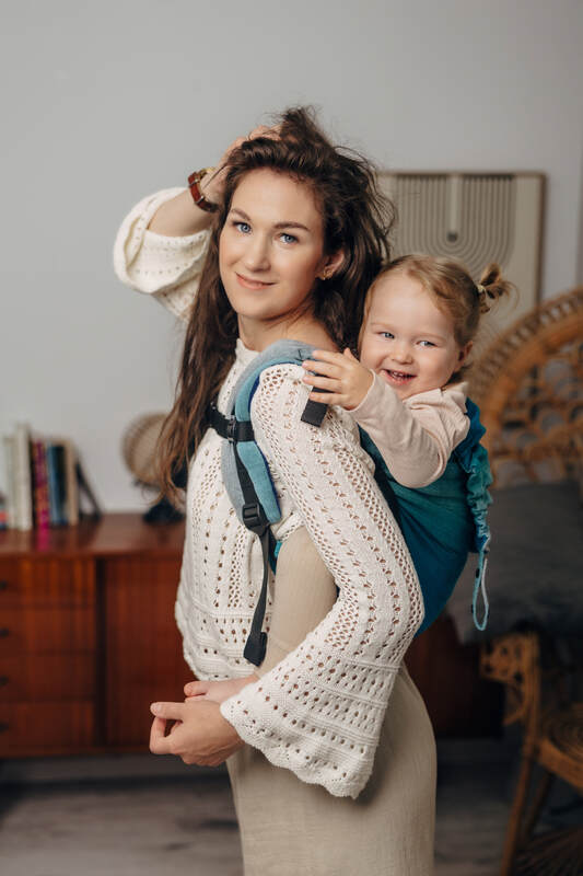 Lenny Buckle Onbuhimo PRO baby carrier, preschool size, broken-twill weave (100% cotton) - AIRGLOW #babywearing