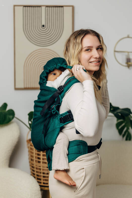 LennyPreschool Tragehilfe, Größe Preschool, Fischgrätmuster, 100% Baumwolle - EMERALD #babywearing