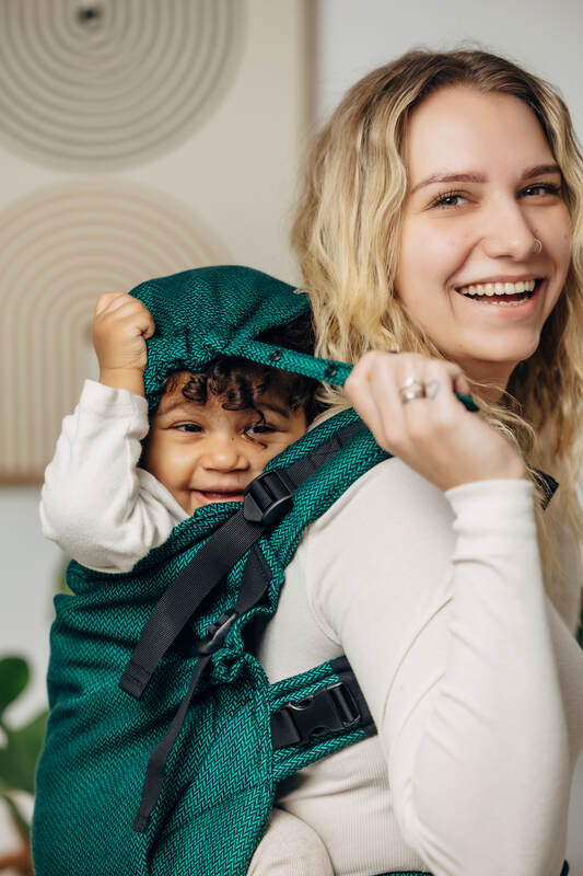 LennyPreschool Tragehilfe, Größe Preschool, Fischgrätmuster, 100% Baumwolle - EMERALD #babywearing