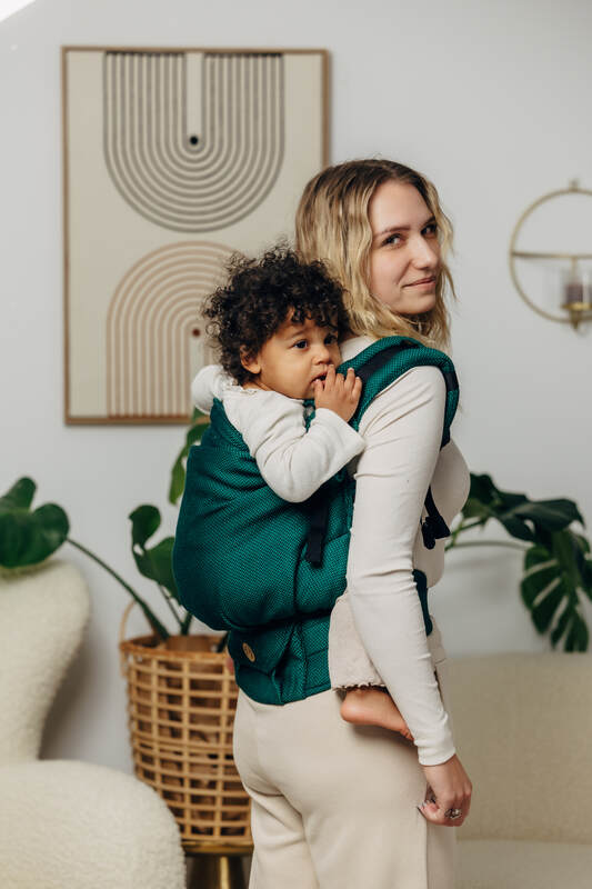 LennyPreschool Tragehilfe, Größe Preschool, Fischgrätmuster, 100% Baumwolle - EMERALD #babywearing