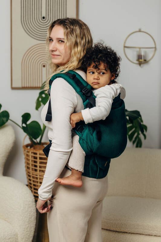 LennyPreschool Tragehilfe, Größe Preschool, Fischgrätmuster, 100% Baumwolle - EMERALD #babywearing