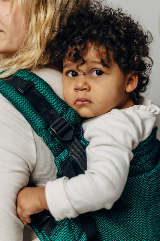 LennyPreschool Tragehilfe, Größe Preschool, Fischgrätmuster, 100% Baumwolle - EMERALD #babywearing