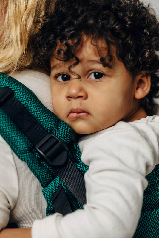LennyPreschool Tragehilfe, Größe Preschool, Fischgrätmuster, 100% Baumwolle - EMERALD #babywearing
