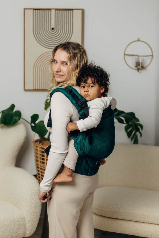 LennyPreschool Tragehilfe, Größe Preschool, Fischgrätmuster, 100% Baumwolle - EMERALD #babywearing