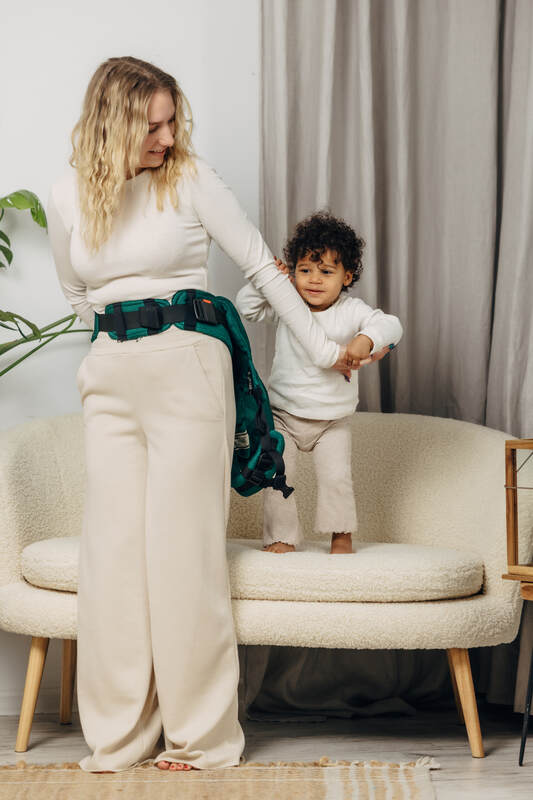 LennyPreschool Tragehilfe, Größe Preschool, Fischgrätmuster, 100% Baumwolle - EMERALD #babywearing