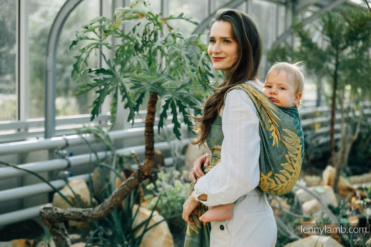 Fular, tejido jacquard (100% algodón) - RAINFOREST - SELVA - talla XL #babywearing