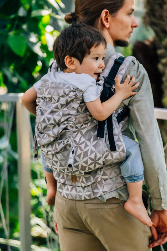 LennyPreschool Carrier, Preschool Size, jacquard weave (55% cotton, 45% TENCEL Lyocell) - HEXAFLOWERS - MIRROR #babywearing