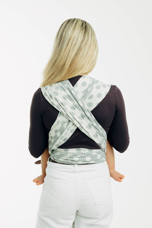 Baby Wrap, Jacquard Weave (100% cotton) - POLKA DOTS - PLOP - size S (grade B) #babywearing