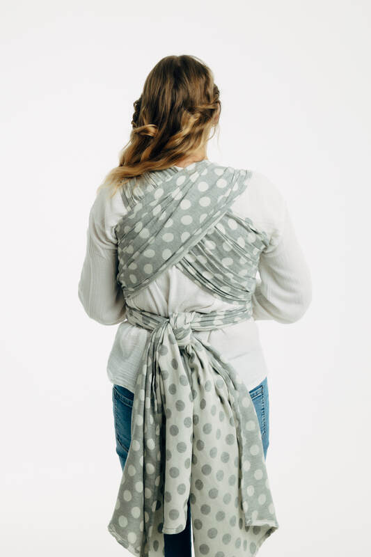 Baby Wrap, Jacquard Weave (100% cotton) - POLKA DOTS - PLOP - size S (grade B) #babywearing