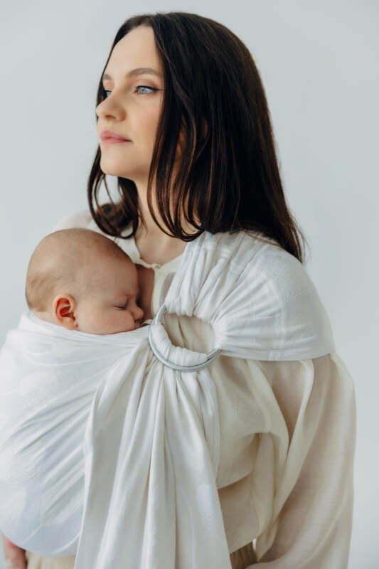 Ringsling, Maat Standaard 1,8 m, VIRIDIFLORA  - MILKY WAY #babywearing