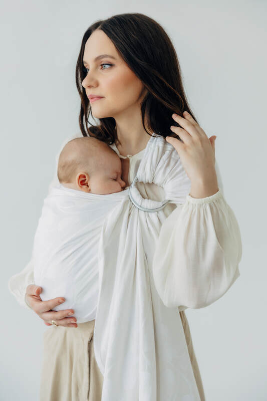 Ringsling, Maat Standaard 1,8 m, VIRIDIFLORA  - MILKY WAY #babywearing