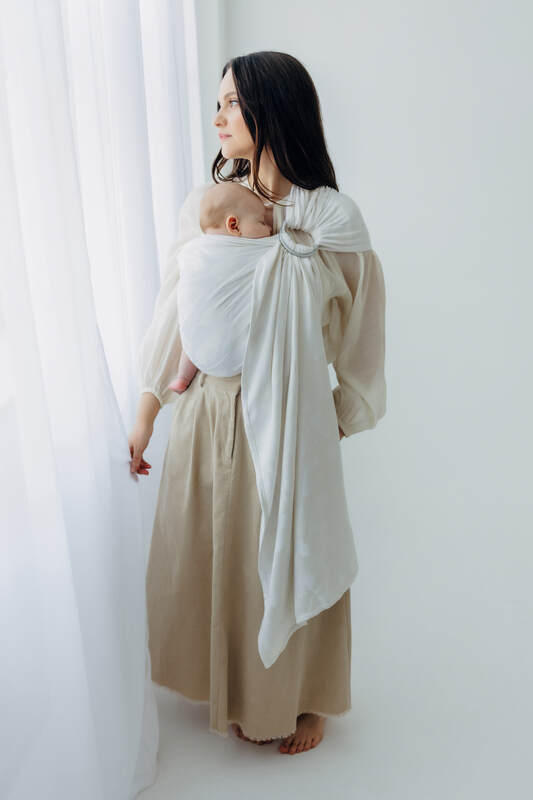 Ringsling, Maat Standaard 1,8 m, VIRIDIFLORA  - MILKY WAY #babywearing
