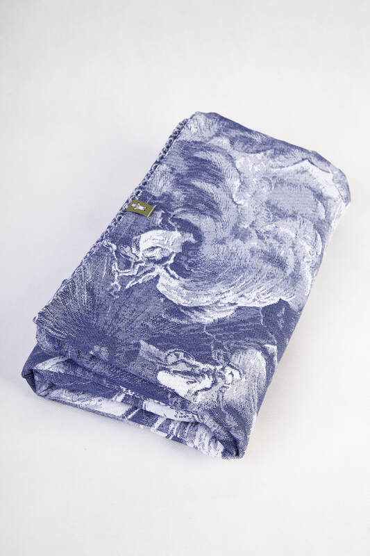 Baby Wrap, Jacquard Weave (100% cotton) - GALLEONS NAVY BLUE & WHITE - size XS #babywearing