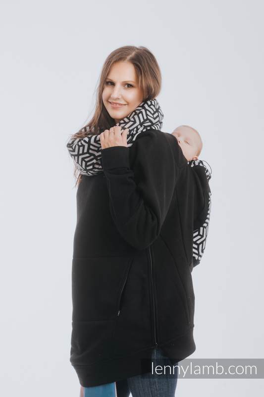 Babywearing Sweatshirt 3.0 - Black with Hematite - size 4XL #babywearing