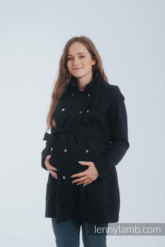 Babywearing trench coat - size 5XL - Black #babywearing