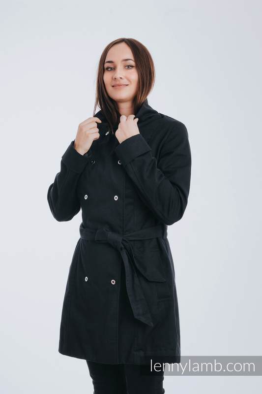 Babywearing trench coat - size 5XL - Black #babywearing