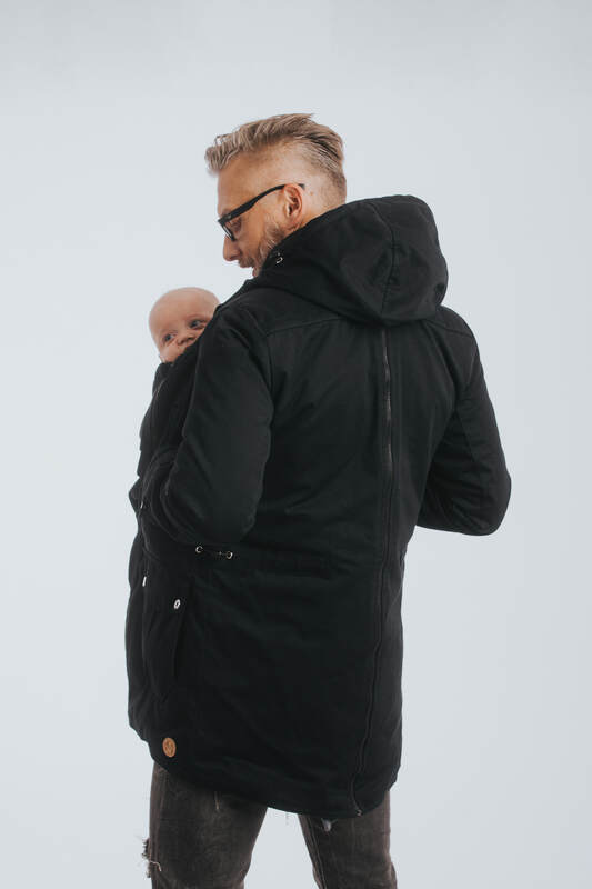 Two-sided Babywearing Parka Coat - size 6XL - Black - Black #babywearing