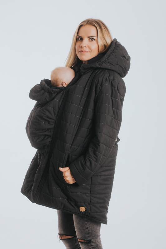 Two-sided Babywearing Parka Coat - size 6XL - Black - Black #babywearing