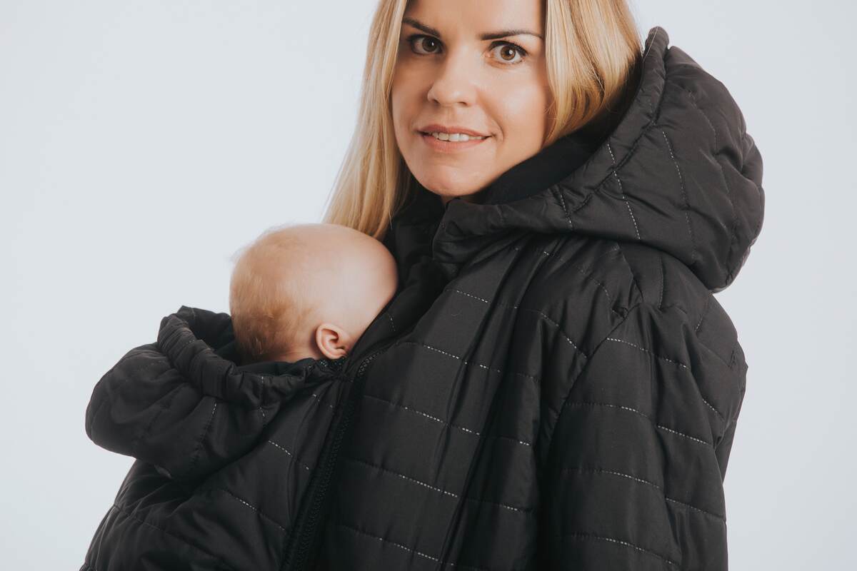 Two-sided Babywearing Parka Coat - size 6XL - Black - Black #babywearing