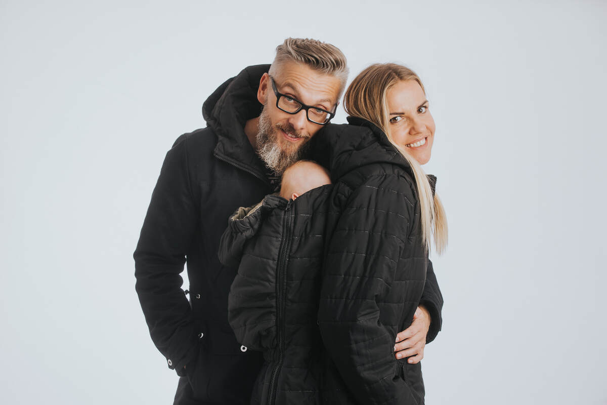 Two-sided Babywearing Parka Coat - size 6XL - Black - Black #babywearing