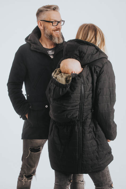 Two-sided Babywearing Parka Coat - size 6XL - Black - Black #babywearing