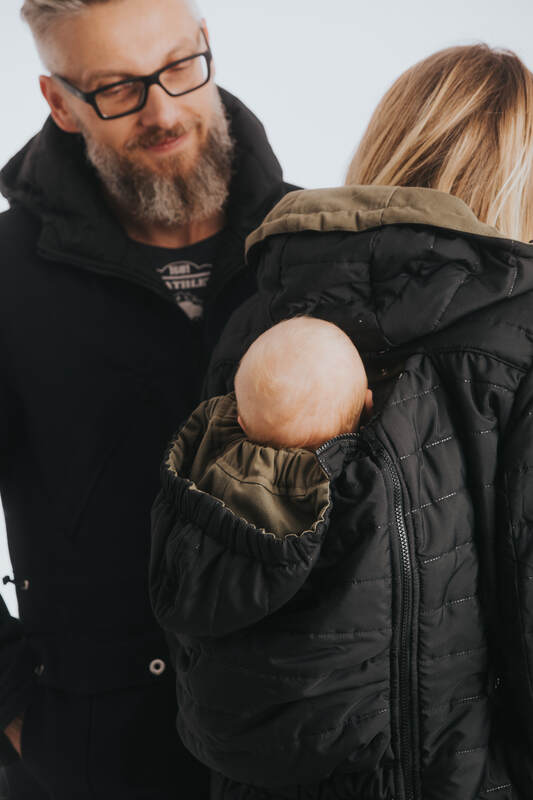 Two-sided Babywearing Parka Coat - size 6XL - Black - Black #babywearing